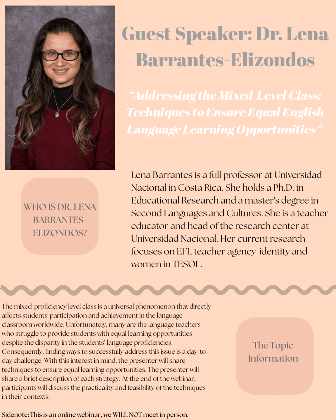 The image shows a description of the event and an image of the speaker. 