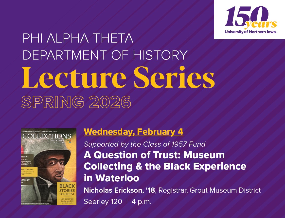 Poster for Phi Alpha Theta Lecture for the 150th Anniversary