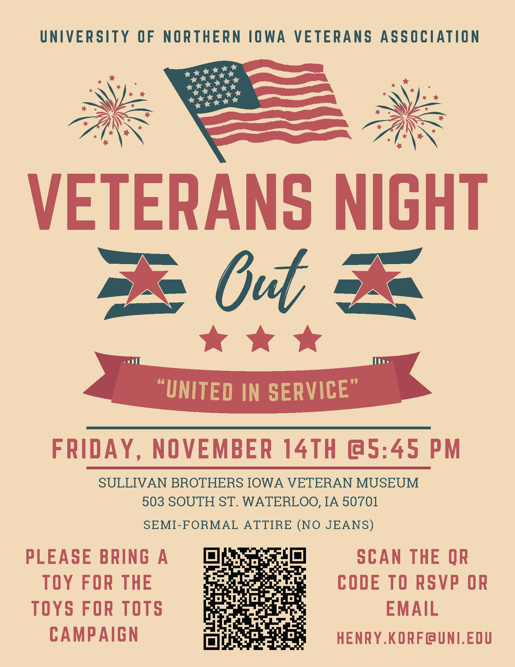 Veterans Night Out flyer 