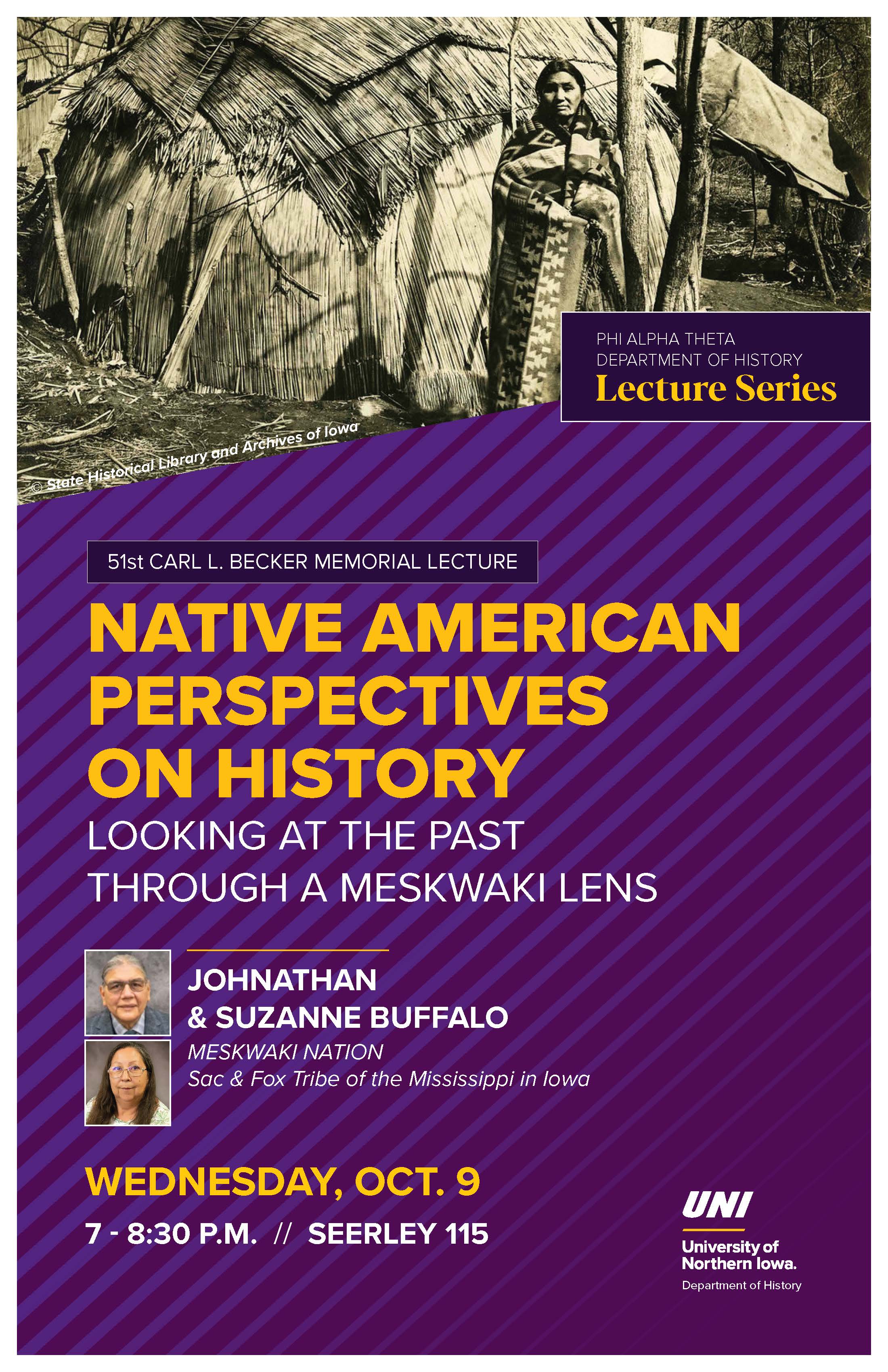 Poster for 51st annual Becker Lecture - Native American Perspectives on History