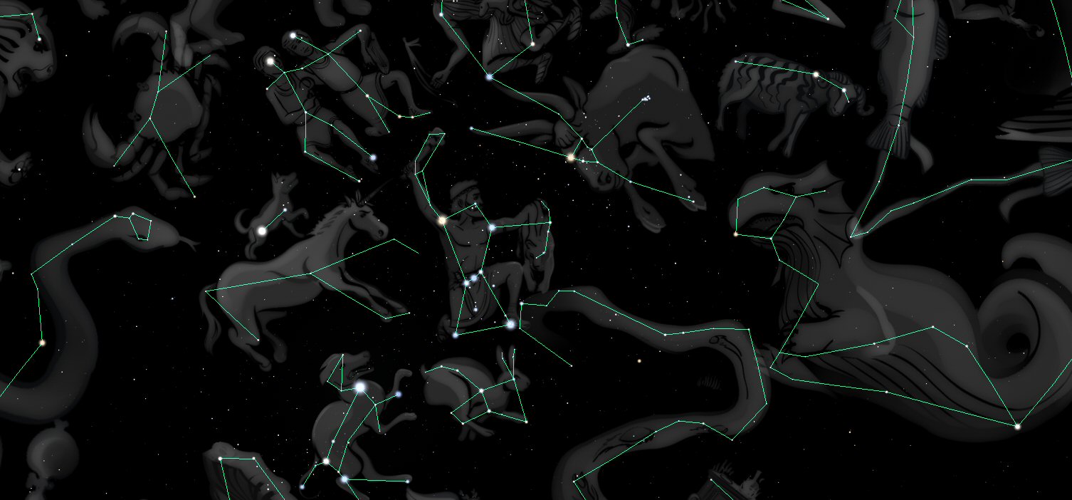 Stars and constellations in the planetarium