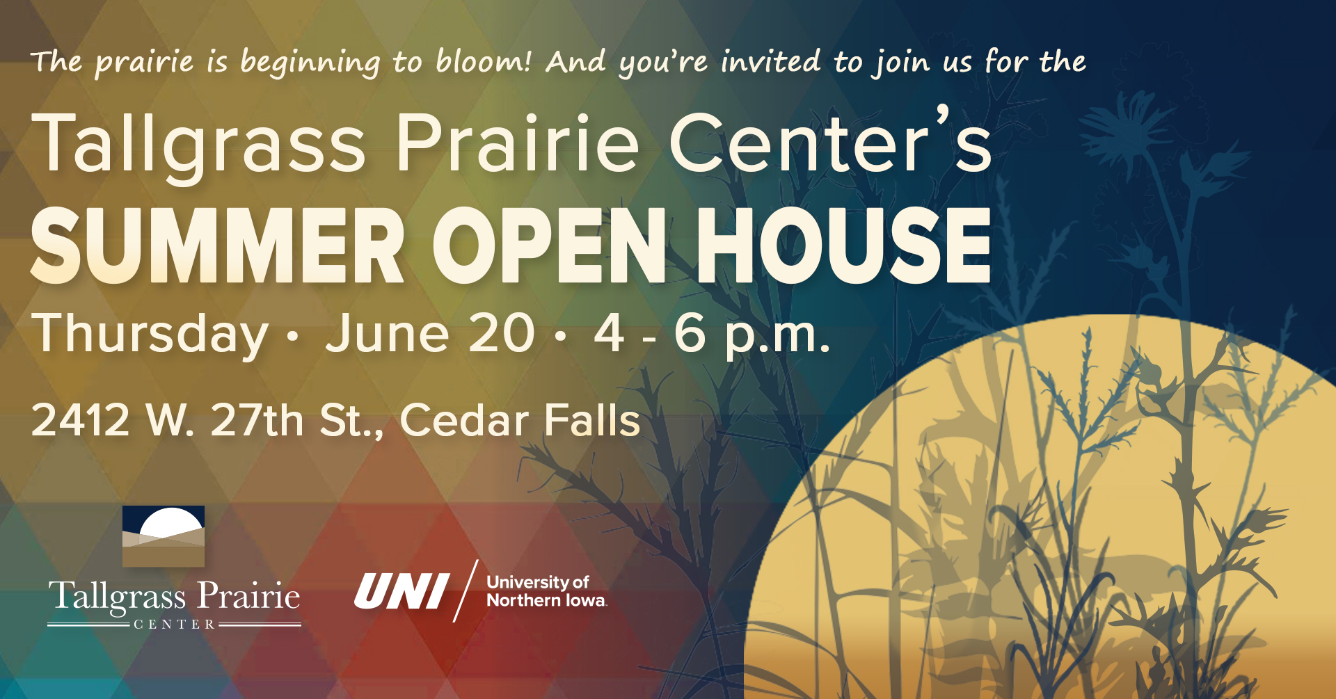 The Tallgrass Prairie Center Open House will take place Thursday, June 20. 